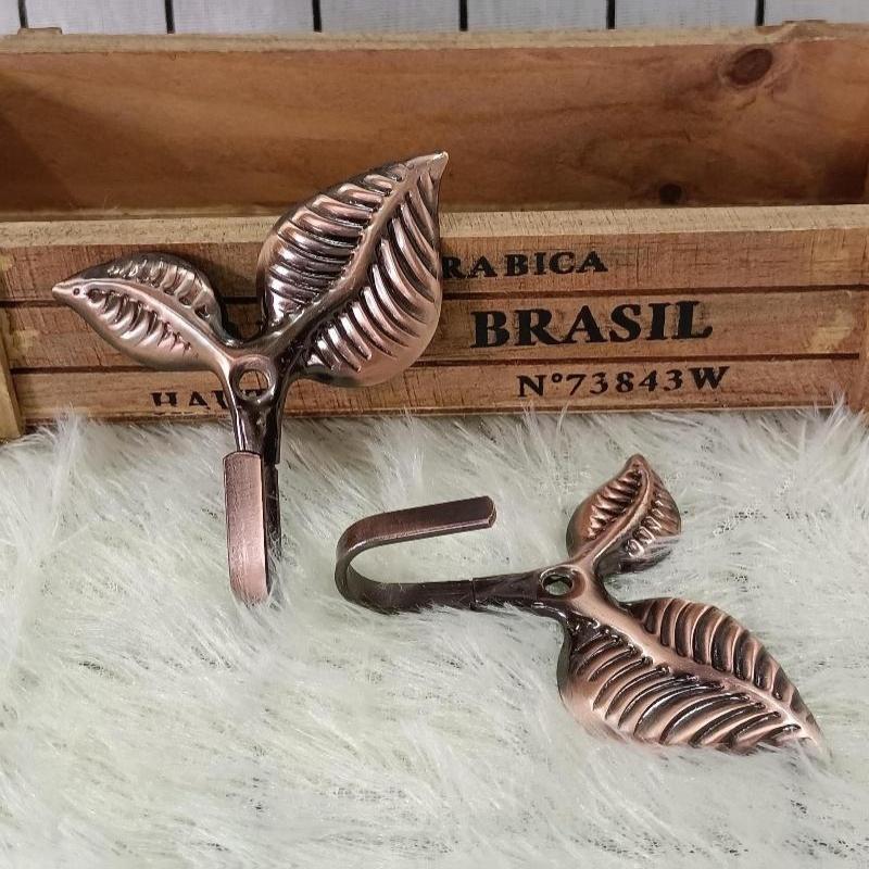 2 Pcs Leaf Shaped Decorative Wall Hooks Heavy Duty Rustproof For Entryway Bathroom Hanging Coats Towels Bags