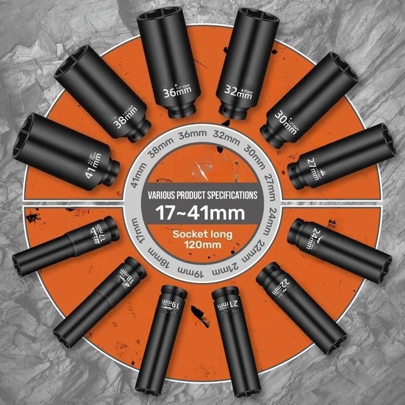 Electric Wrench Socket Connecting Rod Suitable for Hi-Spec 1/2" Extra Long Drive Impact Socket Pneumatic Sleeve Extension Rod