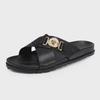Men's Trendy Genuine Leather Outdoor Cross Sandals: 2024 Summer Soft-Soled Flip Flops