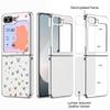Colorful Butterfly Pattern Case For Samsung Galaxy Z FlIP 7 FE 6 5 Plating PC+PU Leather Hybrid Folding Cover For Samsung Z Flip7 Flip6 Flip5