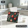 1pc Tissue Box, Festive Christmas Ornaments Candy Holly Joy Pattern, 2D Flat Printing, Dust Blocking, Portable, Tissue Holder, for Cafe