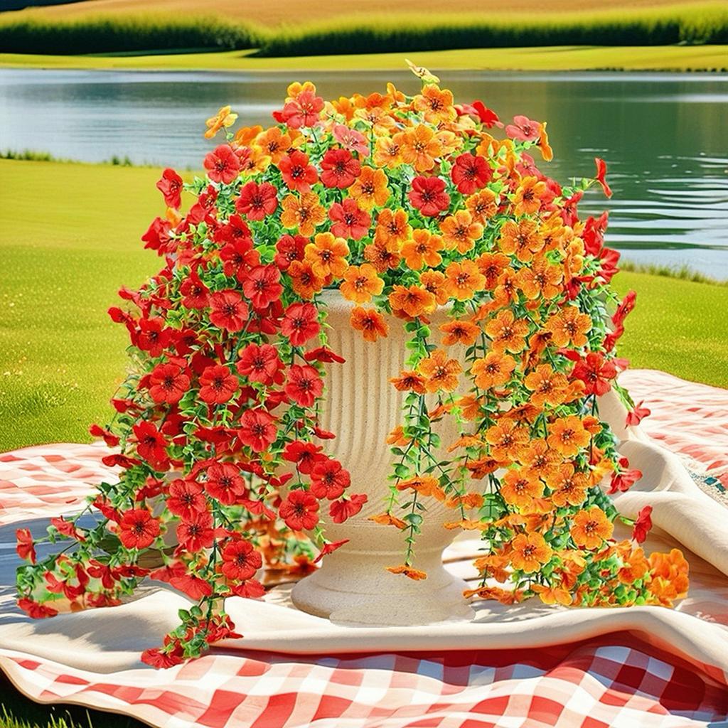 45 Mesh Wand Montiert Künstliche Blume Seide Hof Rattan Simulierte Blume