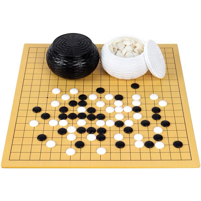 8mm Dual-Sided Wooden Folding Go and Gomoku Board Game for Adults - Large Traditional Chess Board