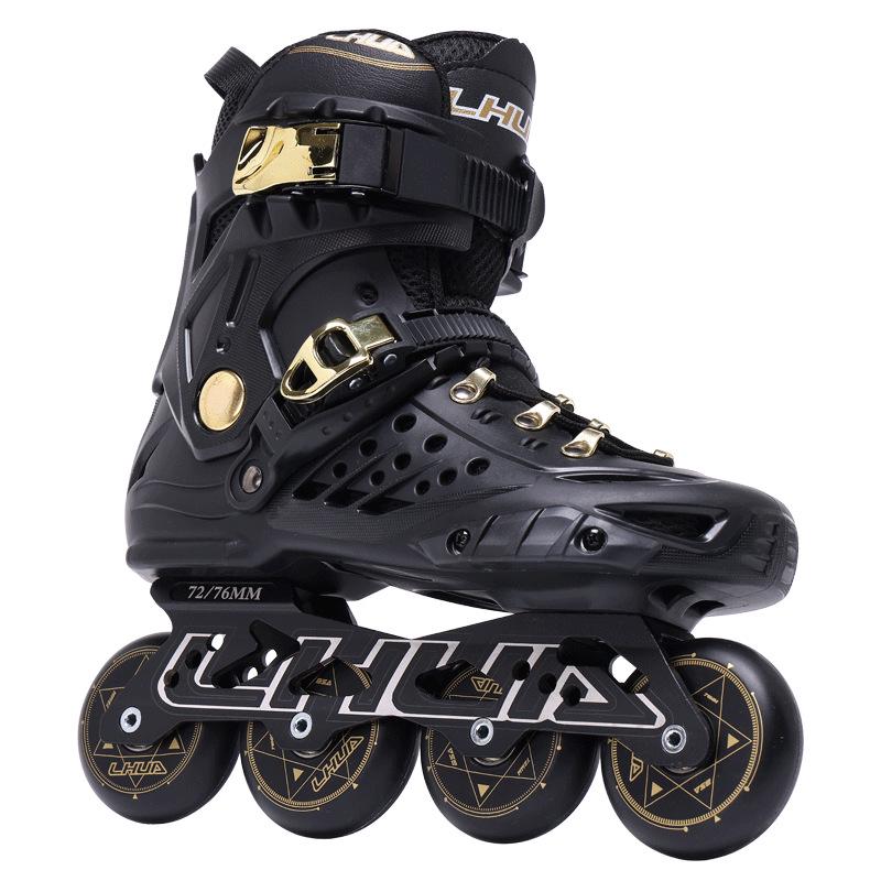 

Роликовые коньки для взрослых - Профессиональные роликовые коньки Fancy Flat для мужчин и женщин 44 чёрный/золотой