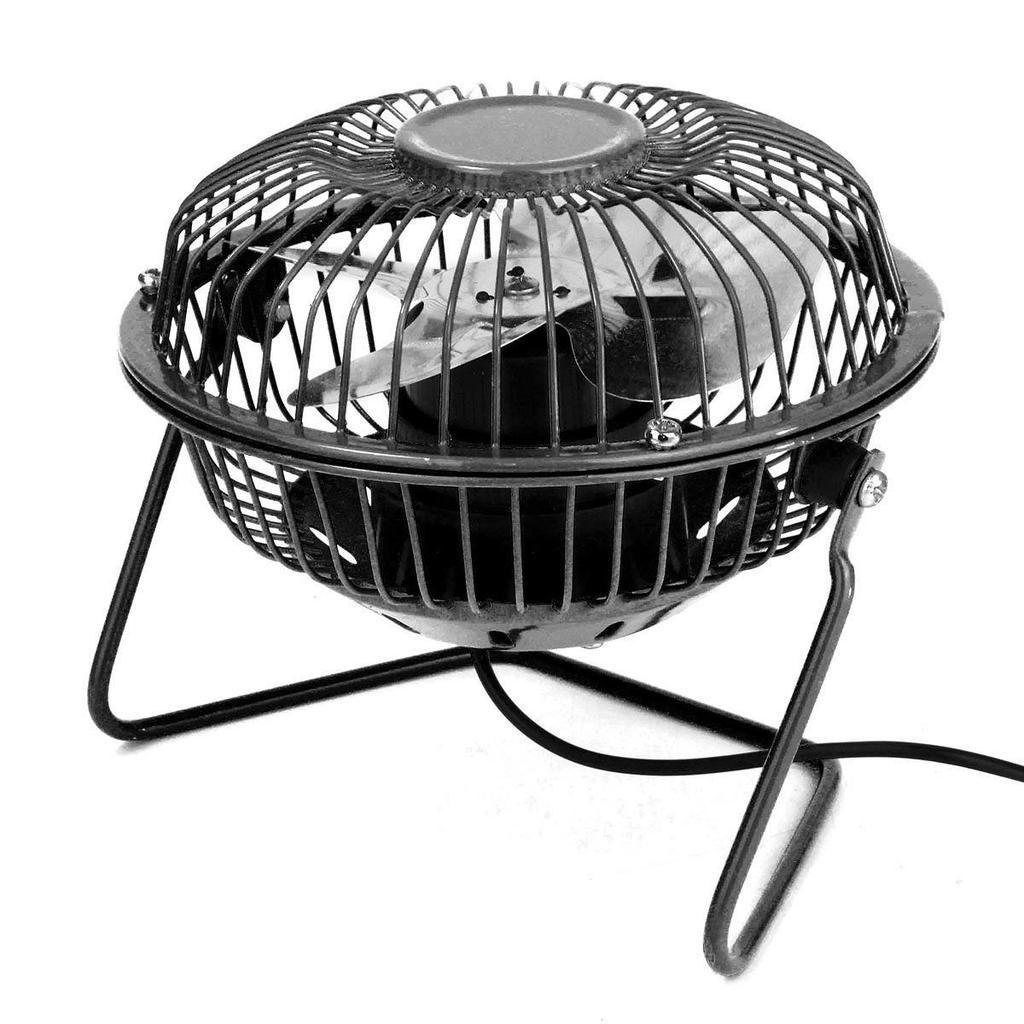 ZOMTOP Mini Desk USB 4 Powerful Aluminum Adjustable Angle Fan, Rechargeable, Ultra-Small, Portable, Blades, 360°