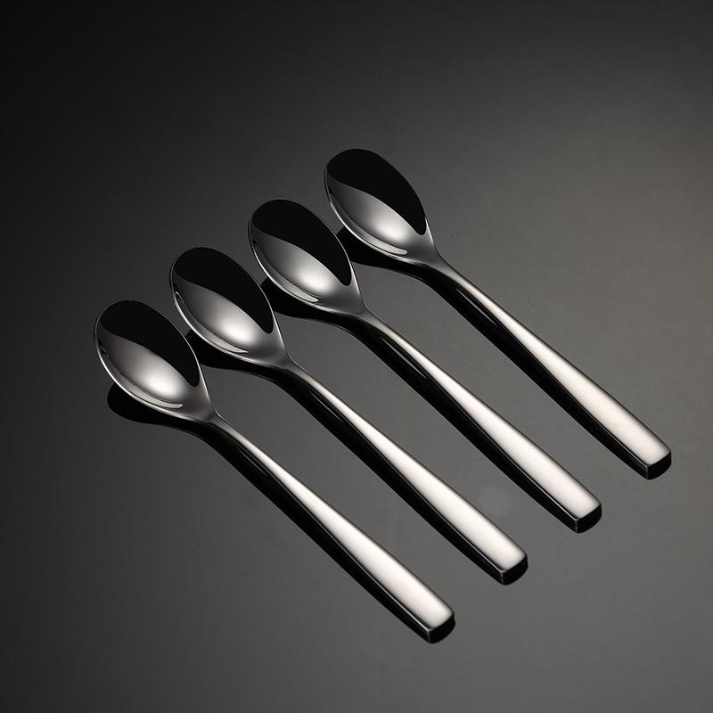 304 stainless steel heavy western food teaspoon coffee stirring spoon 4mm thick square handle children's soup more western tableware