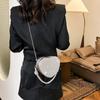 Luxury Diamonds Heart Design Handbags For Women Shiny Stone Women Shoulder Bag 2024 New Style Women's Bag Party Cute Purse