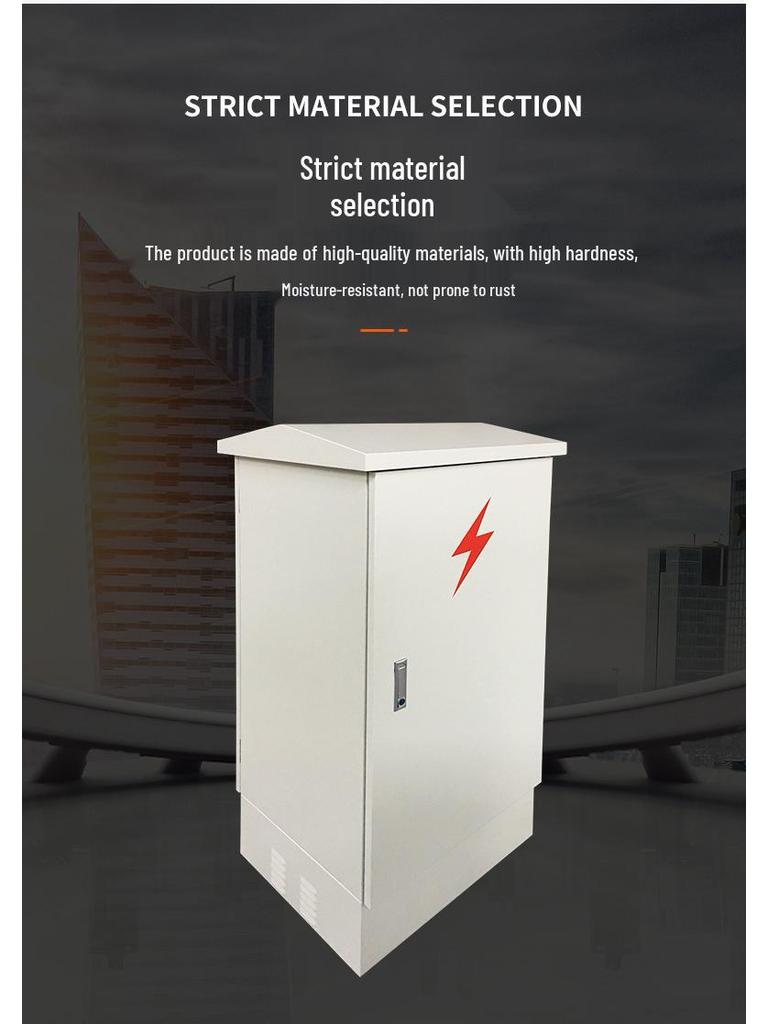 Waterproof Floor-Standing Outdoor Cabinet with Safety Lock, Stainless Steel, Floor-Mounted