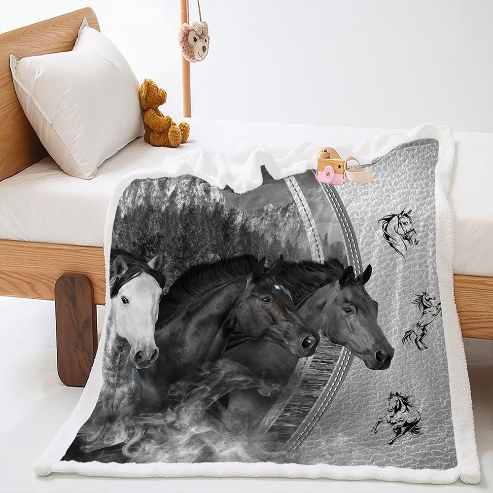 Blanket Animal Horse Blanket Lamb Fleece Crystal Fleece Blanket Blanket Universal