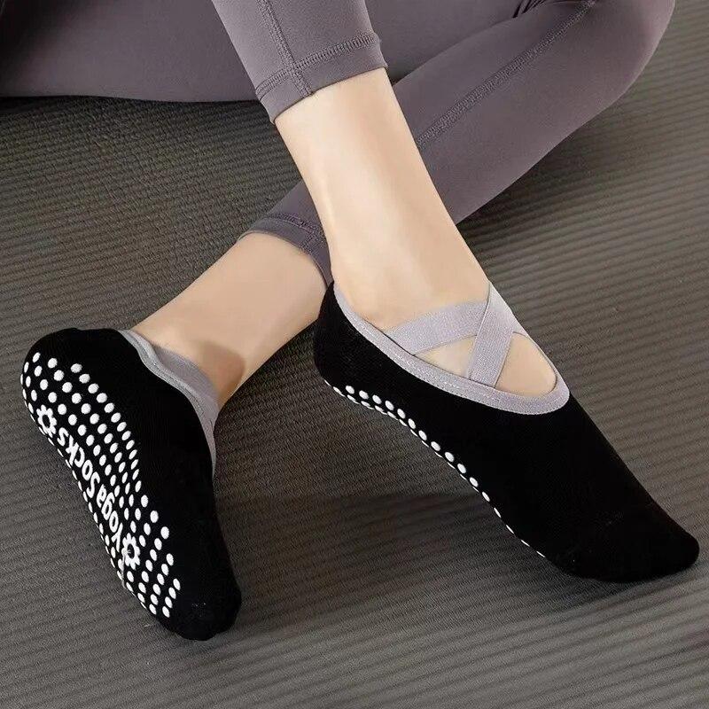 5 Pairs YUPAO Yoga Socks for Women Nylon Pure Cotton Non Slip Bandage Sports Ballet Dance Socks Moisture Absorption