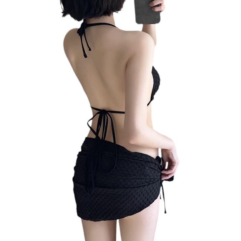 Stylish Three-Piece Bikini Set with Skirt - Sexy Goddess, Little Fragrance Design