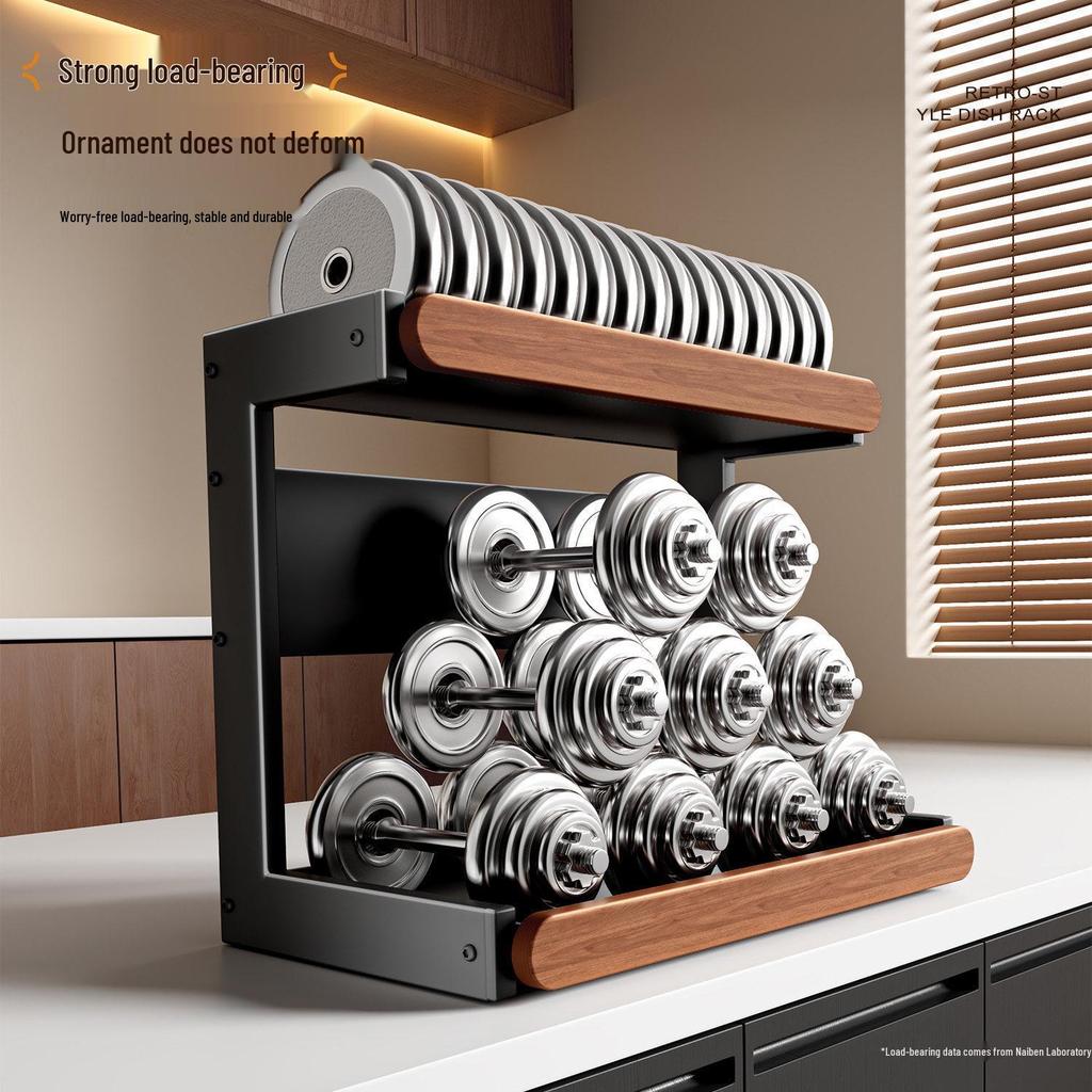Retro Solid Wood Multi-Functional Kitchen Rack: Seasoning Storage, Jar and Bottle Holder, Knife Organizer.