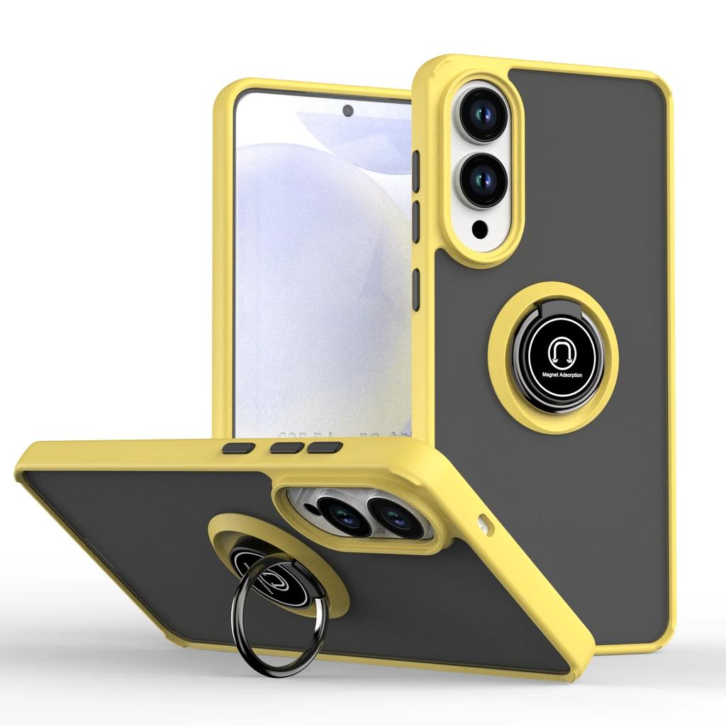 Shockproof Armor Matte Case for Samsung S26 S25 Edge S24 S23 S22 Note20 Ultra Plus A57 A37 A56 A36 A55 Magnetic Ring Stand Cover