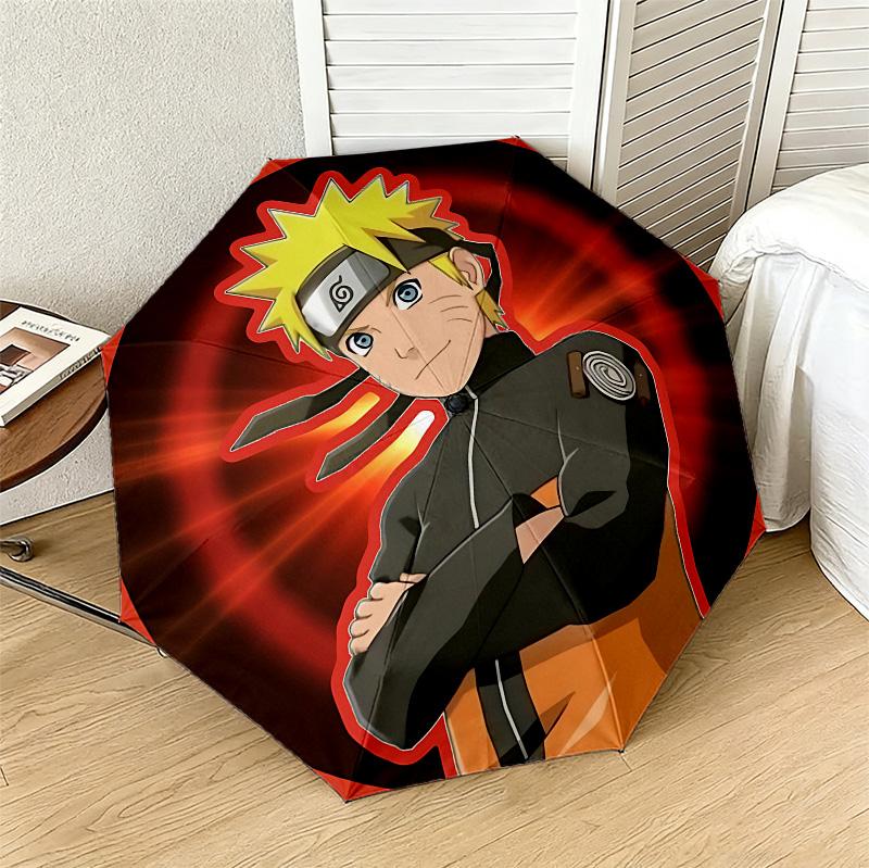 Naruto Power 8 Ribs 3Fold Black Glue Uv Protection Umbrella Sun Protection Rainproof Compact Folding Umbrella For Travel Daily Use C923898