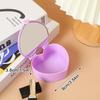 Scatola Portagioie a Forma di Cuore Rosa Scatola Porta Gioielli Cuore da Ragazza Organizer da Scrivania Studente Dormitorio Love Specchio Doppio Organizer per Trucco