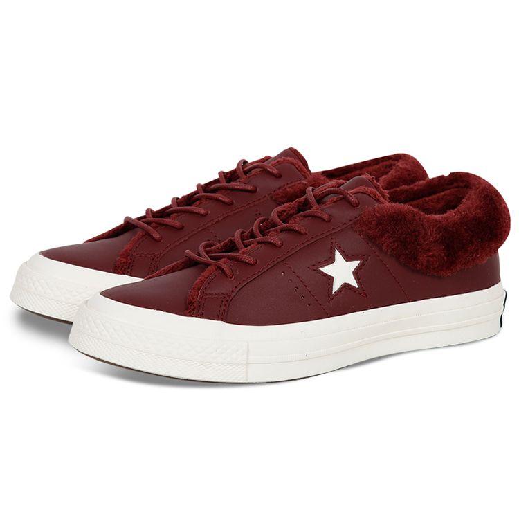 Converse One Star Series Comfortable Versatile Low-Top Canvas Shoes Unisex sneaker Dark-Red 162602C