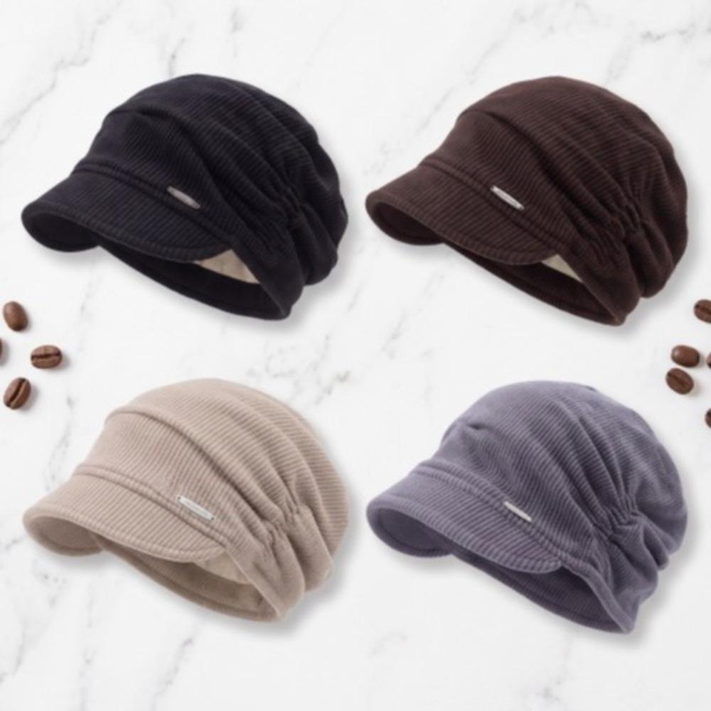 Skin Friendly Corduroy Slouchy Hat Soft Warm Hat Versatile Visor Cap  Vaction