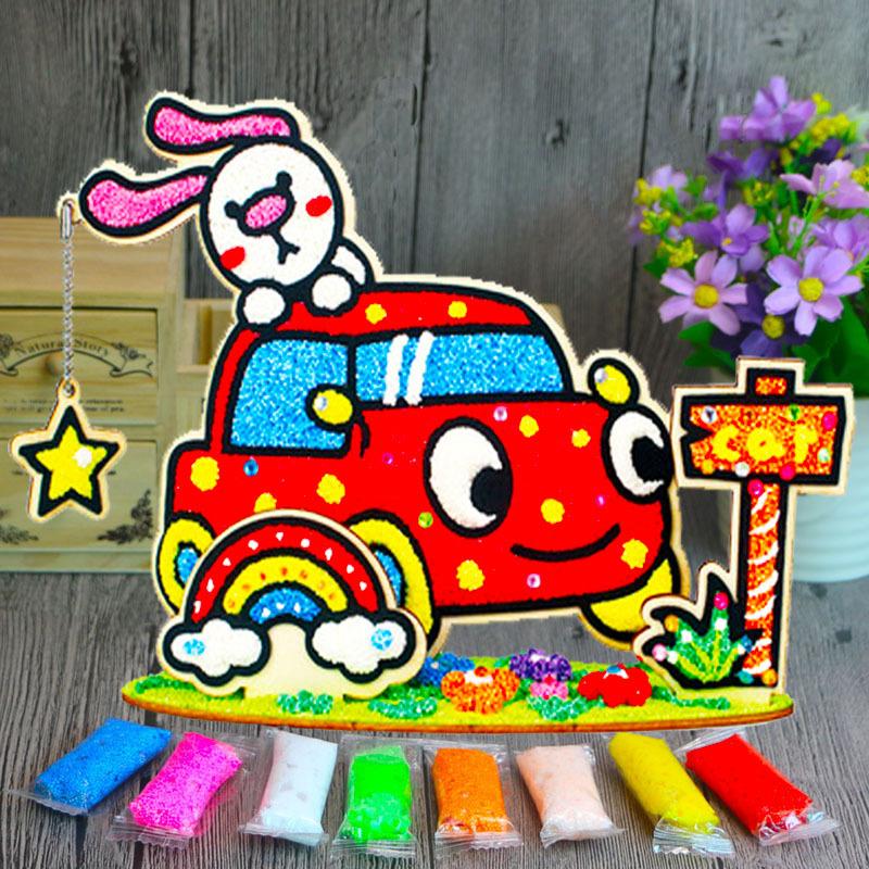 3D Wood Snowflake Clay Painting Children DIY Creative Colorful Mud Painting  Board Art Painting Tool Child