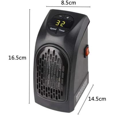 Teplovzdušný ventilátor - RUMOCOVO - Mini elektrický ohřívač - Nástěnná zástrčka - Časovač - Termostat