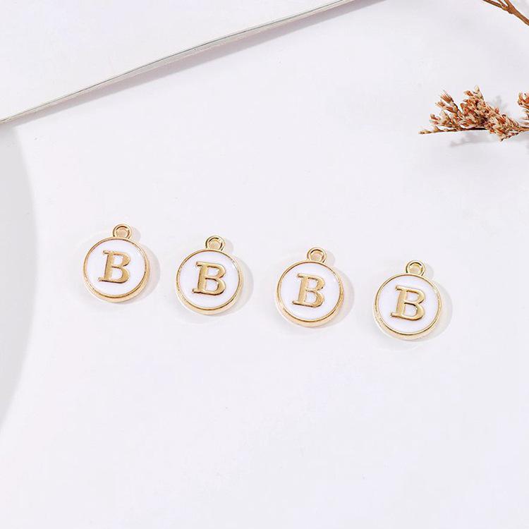 DIY Koreanischer Buchstaben Zubehör Bausatz: 26 Alphabetanhänger für Schülerinnen - Doppelseitig, Webmaterialien mit großem Loch