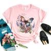 New Arrival Butterfly Flowers Printed T Shirt Girls Summer Fashion Short Sleeve Tshirt Female White Casual Tshirt Femme