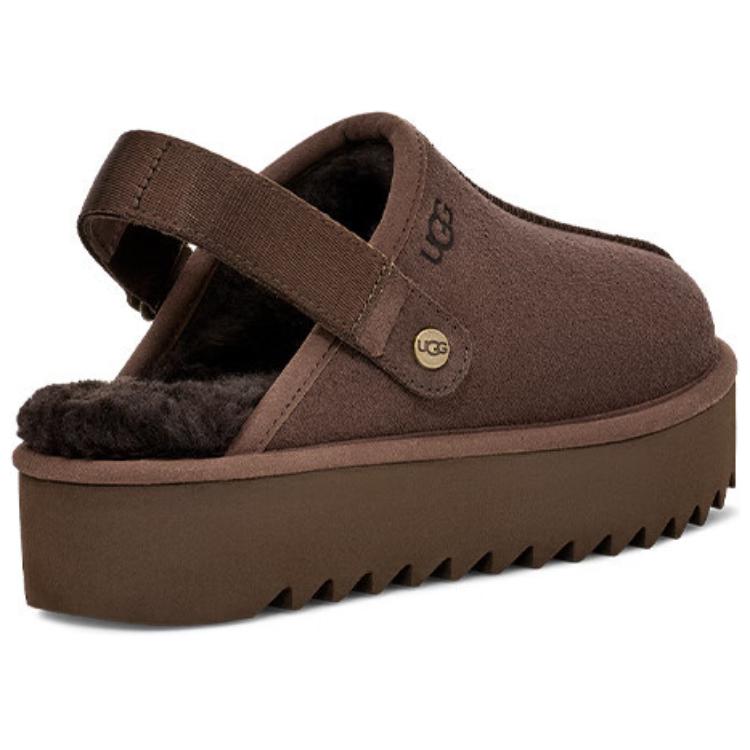 UGG Fashionable Comfortable Anti-Rubbing Open-Toe Slippers Women Slippers Chocolate 1166734-CHO