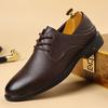 New Men's Business Casual Genuine Leather Shoes, Breathable Lining, Non-Slip Wear-Resistant Sole, Fashion Gentleman Formal Shoes