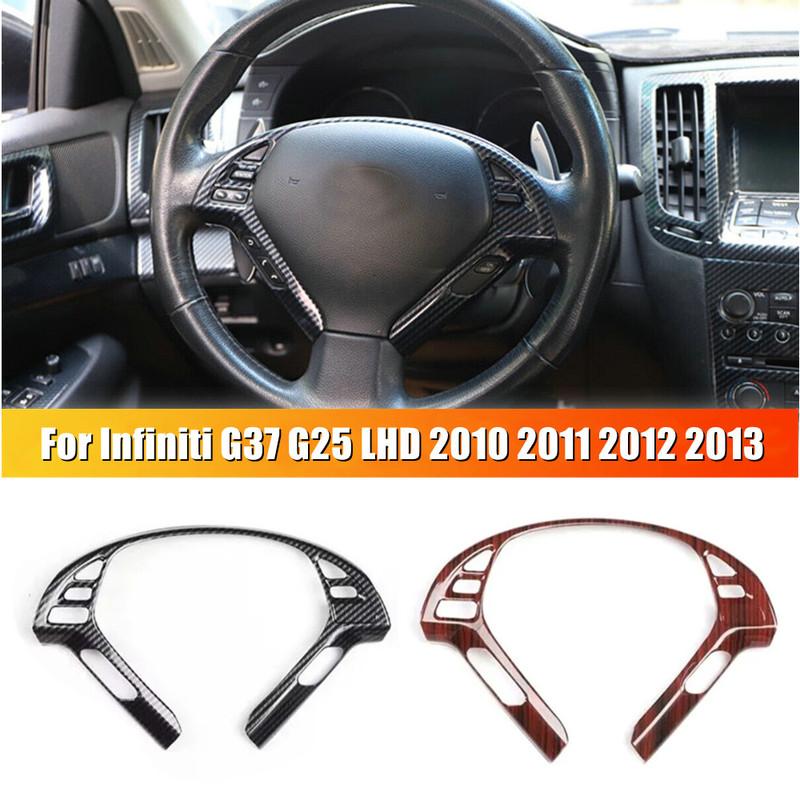 For Infiniti G37 G25 LHD 2010 2011 2012 2013 ABS Interior Car Steering Wheel Cover Trim Frame Decor Modified Accessorie