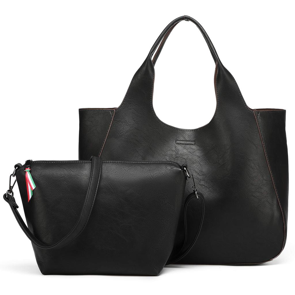 Guccio Featured in Tote Bag and Shoulder Bag PU Large A4 120486 Basic Magazines 3-Way Set, Leather, Lightweight, Capacity, Size, Women's, (Black)
