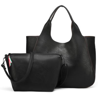 Guccio Featured In Tote Bag and Shoulder Bag PU Large A4 120486 Basic Magazines 3-Way Set, Leather, Lightweight, Capacity, Size, Women's, (Black)