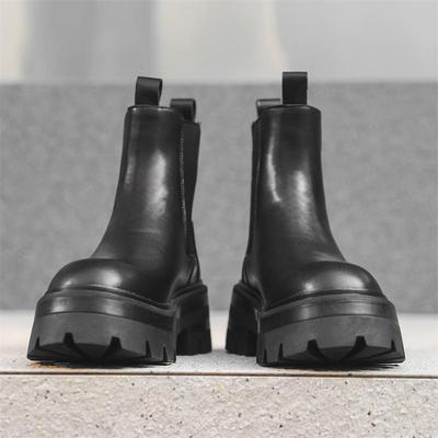 Herren Chelsea Stiefeletten mit dicker Sohle, mittelhoher Schaft, Martin Boots, modischer koreanischer Stil - Modell 28291-J