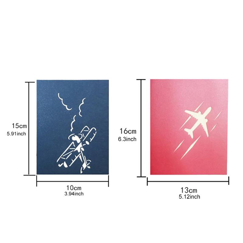 3D Pop UP Card Birthday Greeting Invitation Card Party Favors Laser Cut Gifts Airplane Miniatures Postcard Envelopes TMZ
