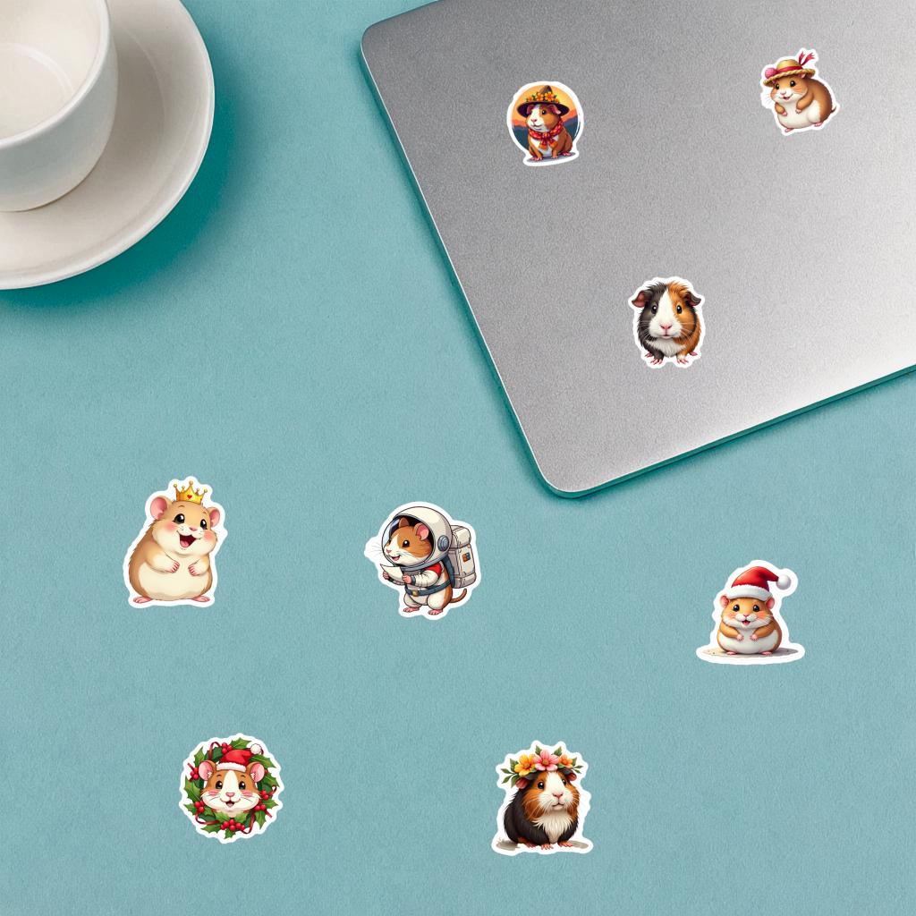 35pcs Hamster Stickers Laptop Scrapbook Decoration Graffiti Decals Skateboard Laptop Waterproof Sticker Pack Stationery