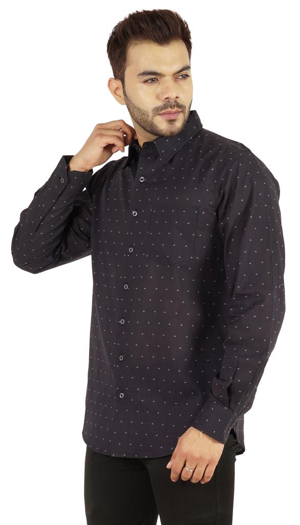 Bestman Printed Shirt For Mens Full Sleeves With Cuff Slub Cotton Shirt Office