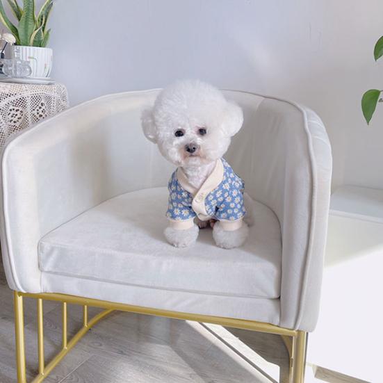 Huisdier Vest Bloemenpatroon Warmhouden Zachte Textuur Mode Huisdier Honden Jas