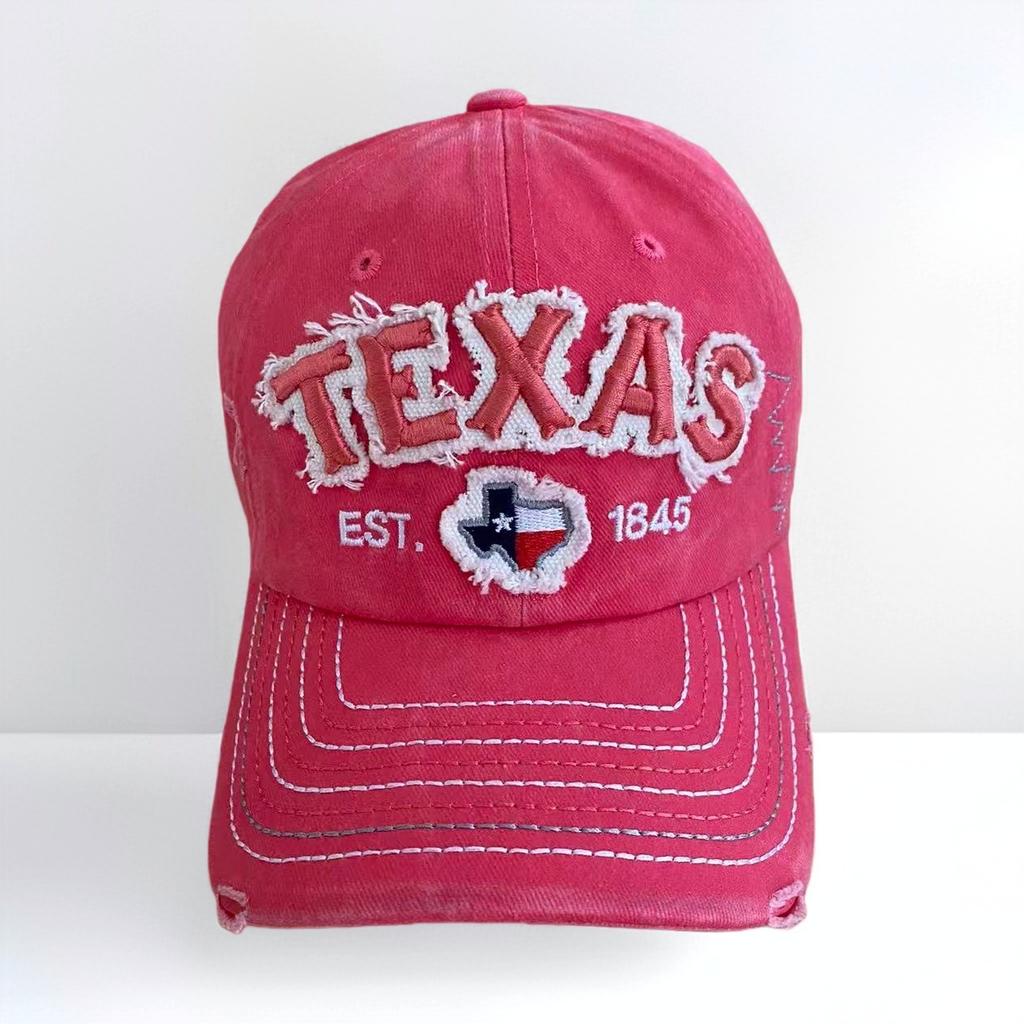 Vintage Distressed Texas Embroidered Baseball Cap Adjustable Washed Cotton Dad Hat