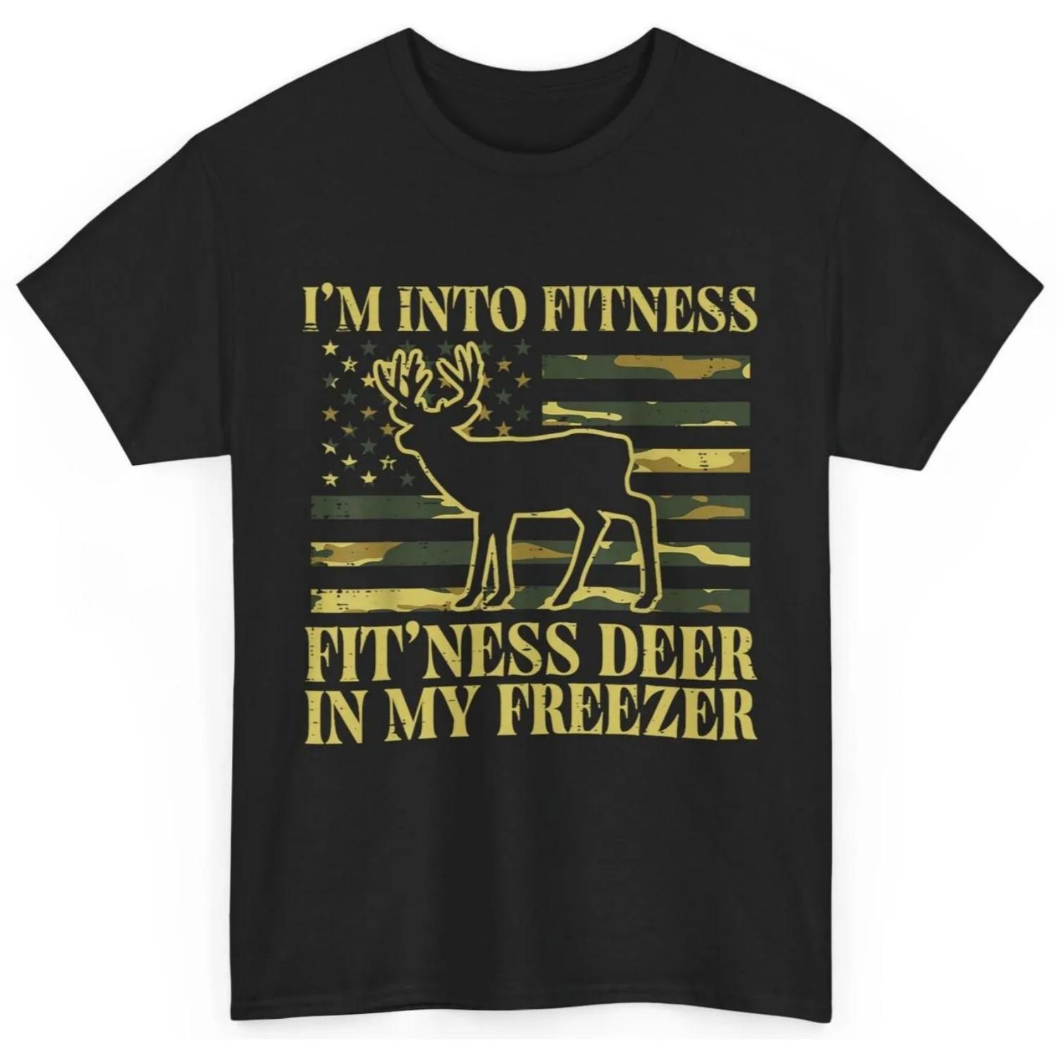 Hunting Im Into Fitness Fit Ness Deer Freezer Kids T Shirt S