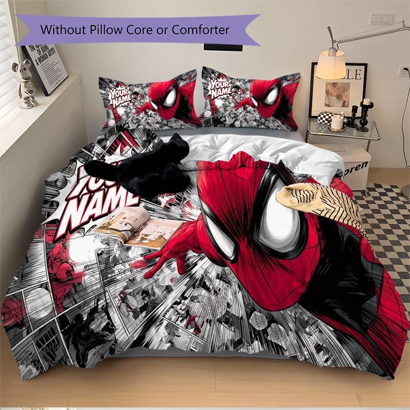 Custom 3pcs Spiderman Comic Bedding Sets For All Sizes New 28D Printed Bed Cover Comforter Duvet Cover Pillowcase Bedroom Decoration
