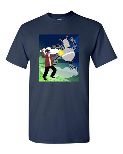 Stylized Robot Cyborg Funny Tanya Ramsey Artworks Art DT Adult T-Shirts Tee Unisex T-Shirt XL