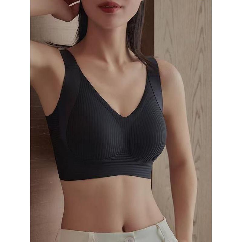 

Бесшовный бюстгальтер Push Up для женщин, беспроводной бюстгальтер, сексуальное нижнее белье, удобная тонкая чашка, женское нижнее белье M-3XL 3XL чёрный