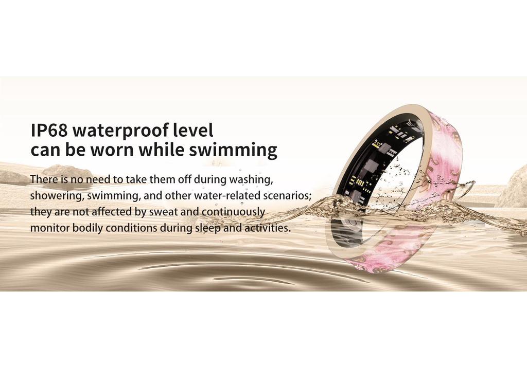 V10 Smart Ring: Heart Rate & Blood Oxygen Monitor, Sleep & Sports Tracker, Waterproof Enamel Design