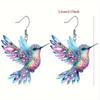 Acrylic Colorful Hummingbird Earrings Retro Style 2D Bird Shape Earrings  Jewelry Accessory