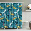 Blue Dinosaur Shower Curtain Bathroom Decor Waterproof Fabric Modern Kids Room Decoration Cute Dinosaurs Design