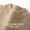Semi-turtleneck Cashmere Sweater Solid Color Thickened Sweater with Loose Knitted Top