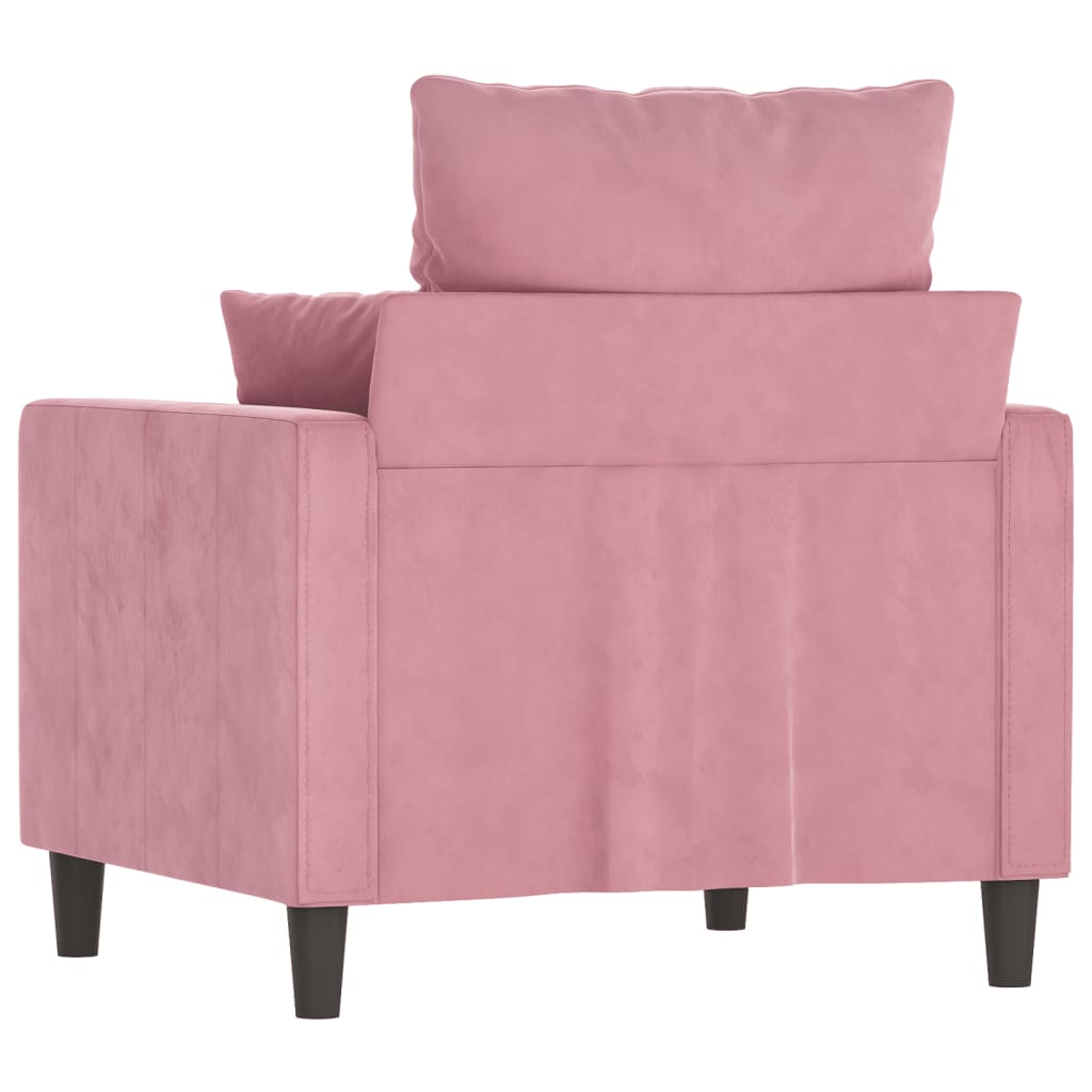 Vidaxl Armchair, Pink, 60 Cm, Upholstered In Velvet