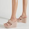 New Summer Platform Mules Sandals For Women Leisure High Heels Fashion Wedges Slip On Sandals Shoes Mules Slipper Dropship
