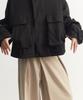 Deulouem Wide Half-Band Asymmetrical Pants (Beige)