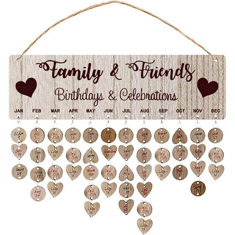 Heart-Shaped Wooden Hanging Sign - Home Decoration Pendant & Creative Message Board