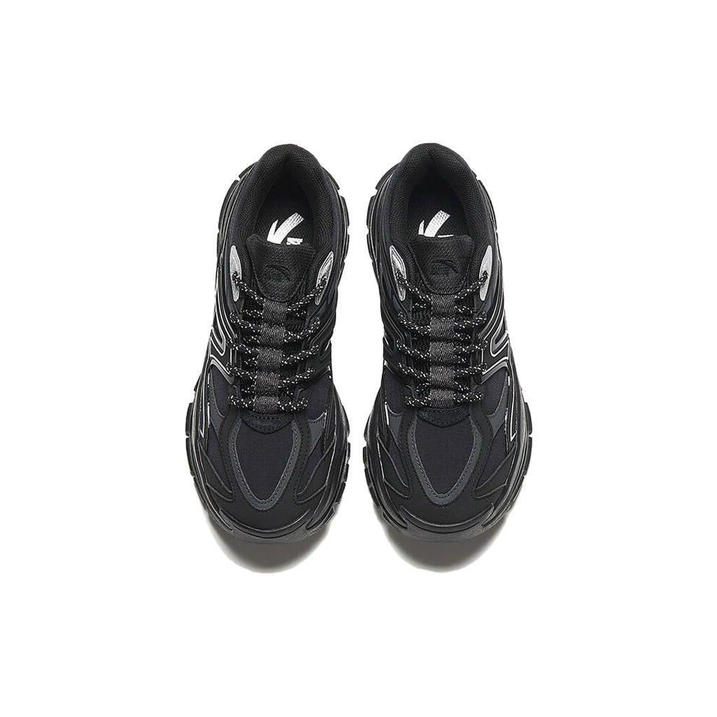 Anta Round Toe Lace-Up Shock Absorbing Wear-Resistant Low-Top Dad Shoes Women sneaker Black Gray Silver 922348806-2