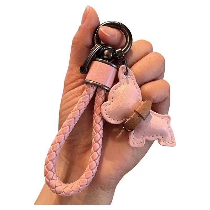French Bulldog Puppy Handmade Car Keychain Cute Creative Bulldog Pendant Couple Gift Premium Bag Accessory